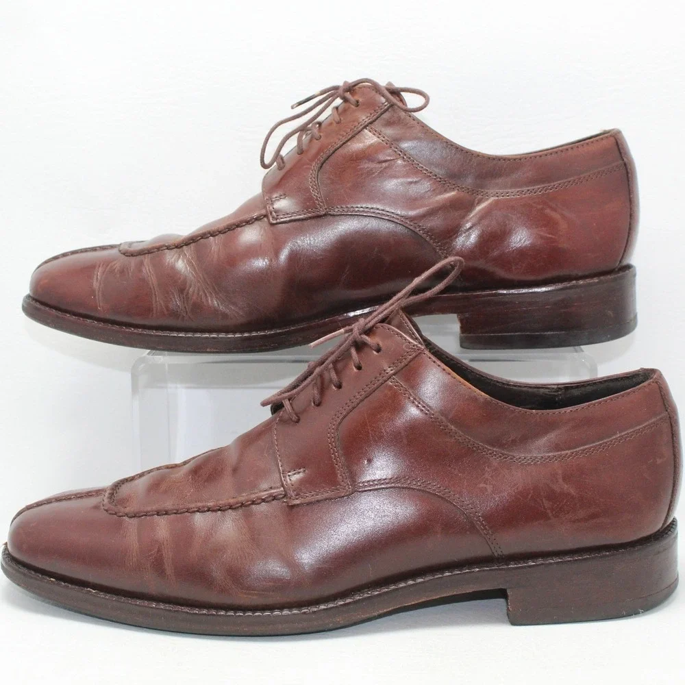 Cole Haan Mens Brown Leather Split Toe Derby Shoes C04717 Size 10 M - Picture 6 of 12